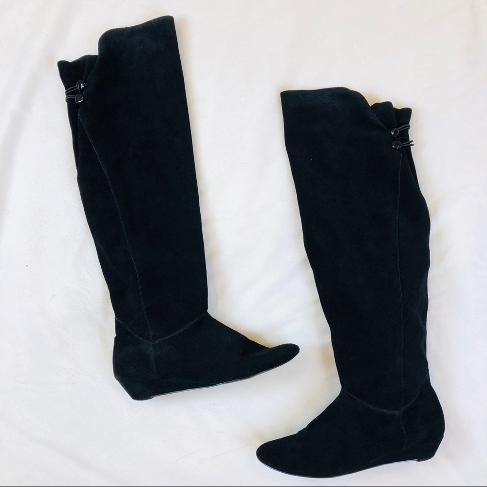Steve Madden suede knee high boots black size 10